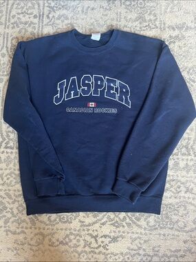 Jerzees Navy 'Jasper Canadian Rockies' Crewneck Sweatshirt